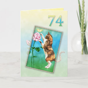Geburtstag mit einer spielerischen Katze Karte