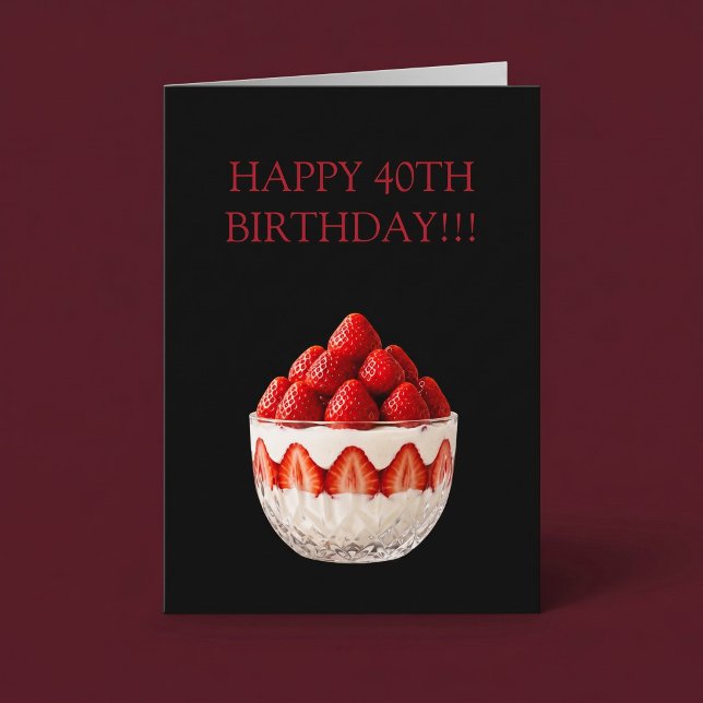 Geburtstag mit Erdbeer-Dessert Karte (Von Creator hochgeladen)