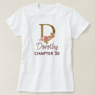 Geburtstag mit goldener Letter D Monogramm und ros T-Shirt