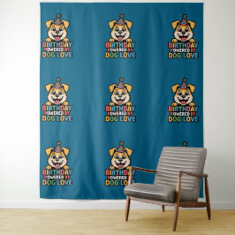 Geburtstag mit Hundeliebe-Design Wandteppich