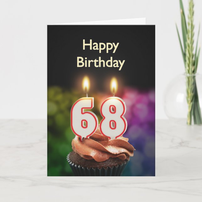 Geburtstag mit Kuchen und Kerzen Karte (Vorderseite)
