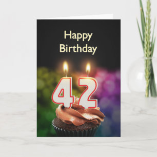 Geburtstag mit Kuchen und Kerzen Karte