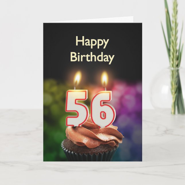 Geburtstag mit Kuchen und Kerzen Karte (Vorderseite)