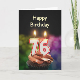 Geburtstag mit Kuchen und Kerzen Karte