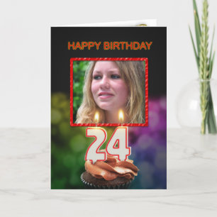 Geburtstag mit Kuchen und Kerzen Karte