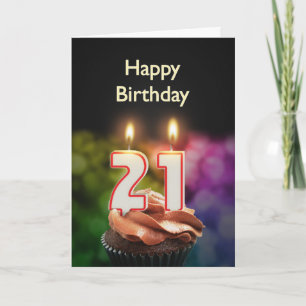 Geburtstag mit Kuchen und Kerzen Karte