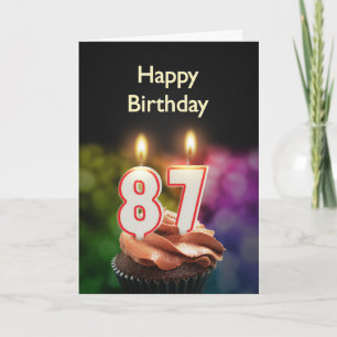 Geburtstag mit Kuchen und Kerzen Karte