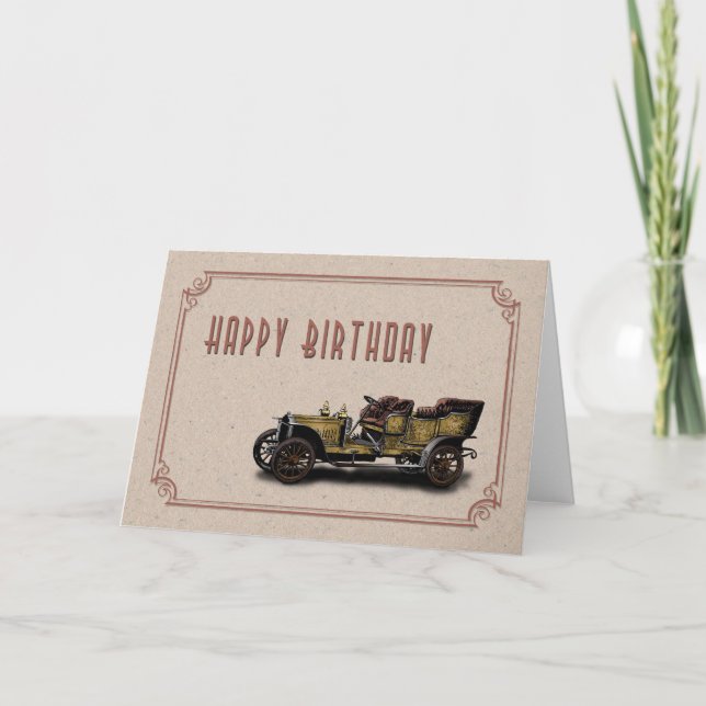 Geburtstag mit Oldtimer Karte (Vorderseite)