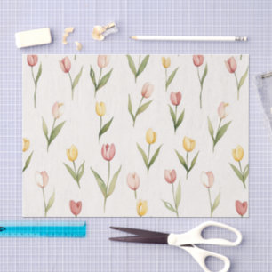 Geburtstag mit rosa gelben Tulpenblumen Seidenpapier
