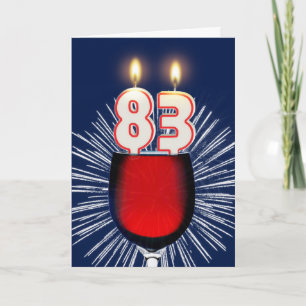 Geburtstag mit Wein und Kerzen Karte