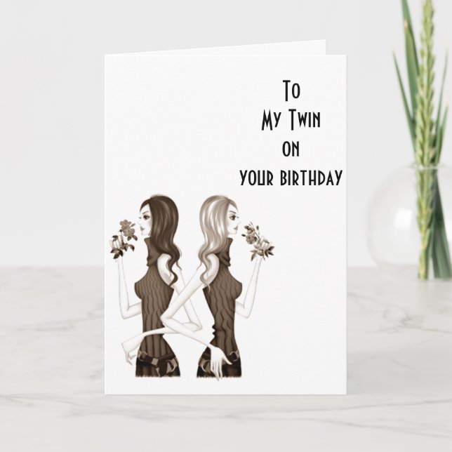 **GEBURTSTAG MÖCHTE MEINE **TWIN SISTER** KARTE (Vorderseite)