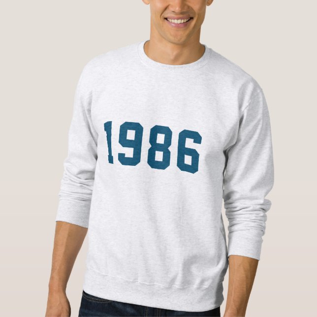 Geburtstag | Modern Custom Trendy Stylish Blue Sweatshirt (Vorderseite)