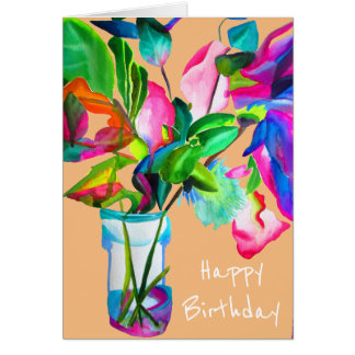 Geburtstag moderne bunte Watercolor-mit
