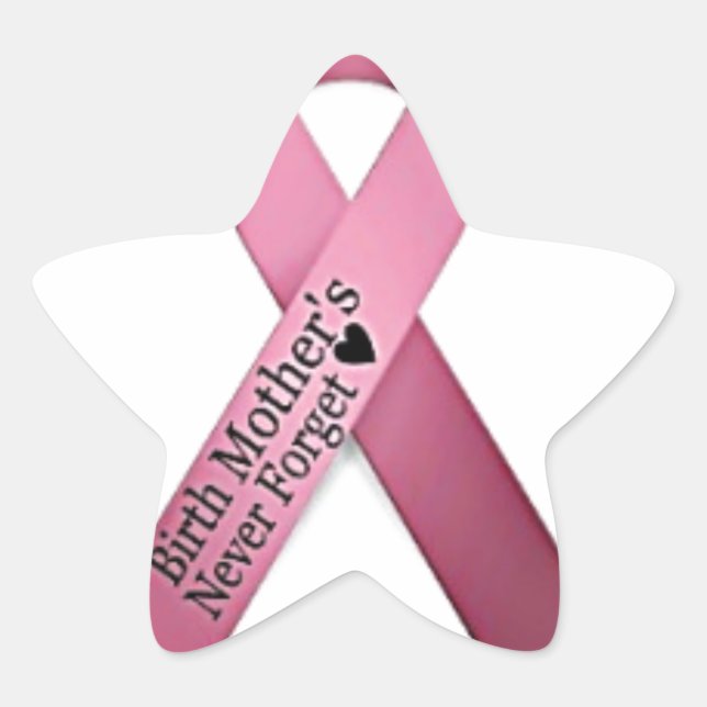 Geburtstag Muttertag Star Ribbon Stern-Aufkleber (Vorderseite)