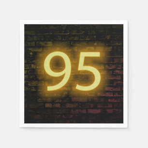 Geburtstag Neon 95 Zeichen auf Brick Wall Napkins Serviette