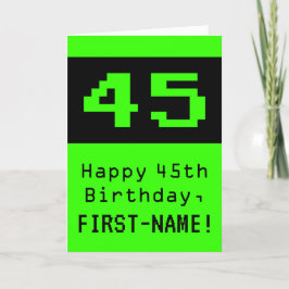 Geburtstag: Nerdy / Geeky Style "45" und Name Karte