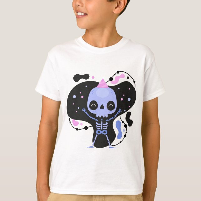 Geburtstag Niedlich Galaxy Skull T-Shirt (Vorderseite)