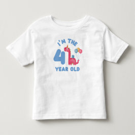 Geburtstag Niedlicher Dinosaurier - Ich bin der 4- Kleinkind T-shirt