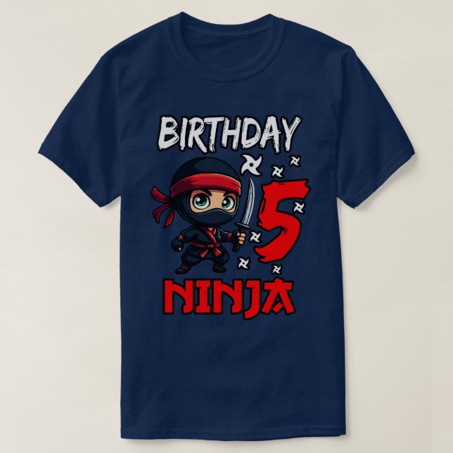 Geburtstag Ninja 5 Kinder 5. Geburtstag T-Shirt (Design vorne)