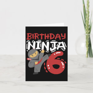 Geburtstag Ninja 6 Jahre alter Karate Kinder 6. Ge Karte