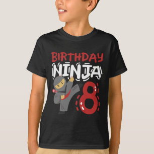 Geburtstag Ninja 8 Jahre alter Karate Kinder 8. Ge T-Shirt