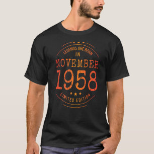 Geburtstag November 1958 Jahr gebrauchte Legenden T-Shirt