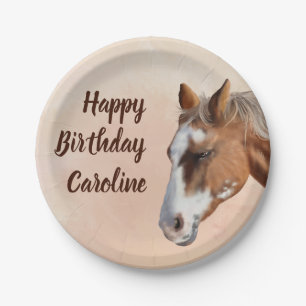 Geburtstag Palomino Pferd Pappteller