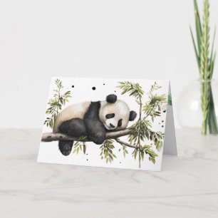 Geburtstag Panda Bär in Tree Karte
