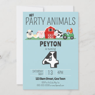 Geburtstag Party Tiere Farm Geburtstag Einladung