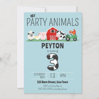 Geburtstag Party Tiere Farm Geburtstag Einladung