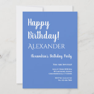 Geburtstag Pastel Blue Happy Birthday Einladung