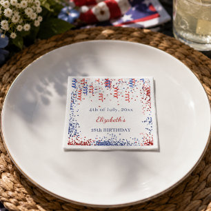 Geburtstag patriotisch USA rot weiß blau Serviette