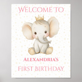 Geburtstag Personalisiert Prinzessin Elephant Will Poster