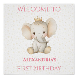 Geburtstag Personalisiert Prinzessin Elephant Will Poster