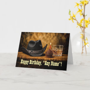 Geburtstag Personalisierter Name Whiskey Western Karte