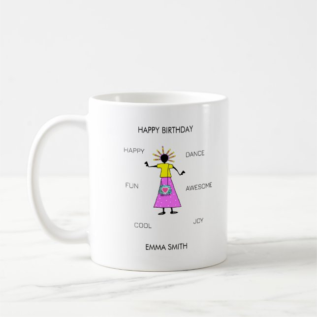 Geburtstag, Phantastischer Geburtstag Girl-Tanz Kaffeetasse (Links)