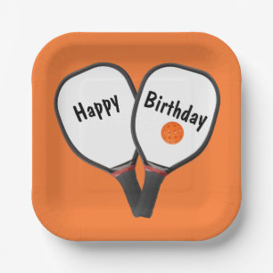 Geburtstag Pickleball und Paddle Pappteller