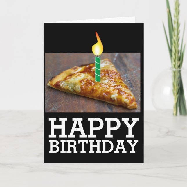 GEBURTSTAG PIZZA MIT KANDKARTE KARTE (Vorderseite)