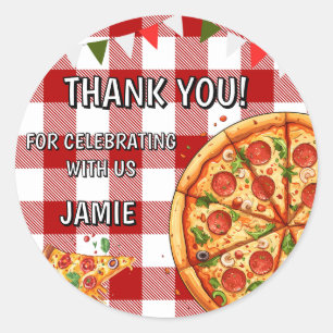 Geburtstag Pizza Runder Aufkleber