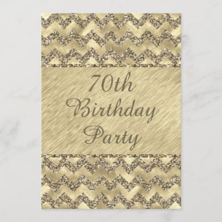 Geburtstag Platinum Glitzer Chevrons Einladung