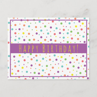 Geburtstag Polka Dots Happy Birthday Postkarte