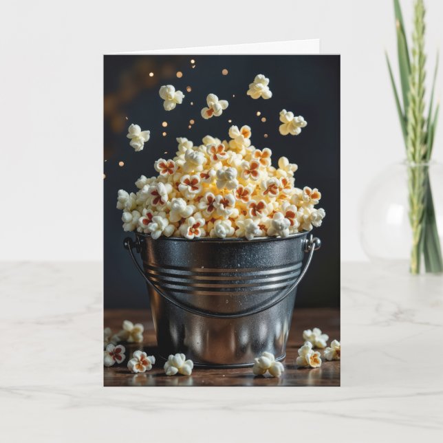 Geburtstag Popcorn Ecket Karte (Vorderseite)