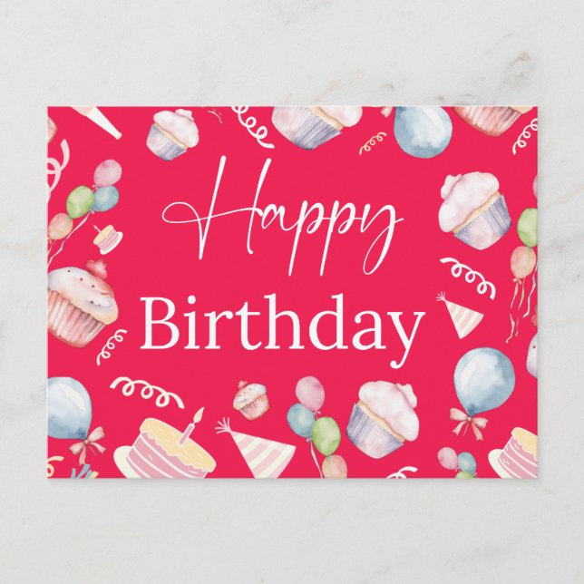 Geburtstag Postkarte (Vorderseite)