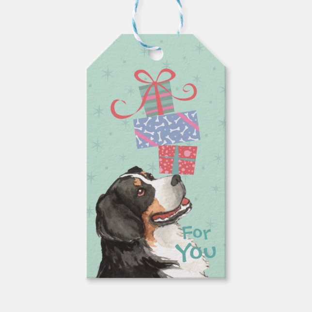 Geburtstag präsentiert Berner Geschenktags Geschenkanhänger (Vorderseite)