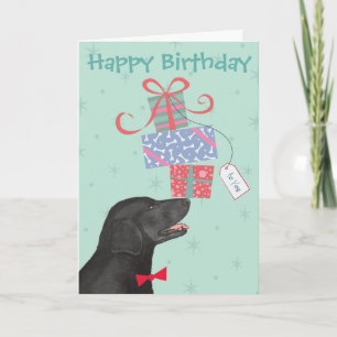Geburtstag präsentiert flatbeschichtete Retriever  Karte