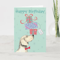Geburtstag präsentiert Weimaraner Grußkarte