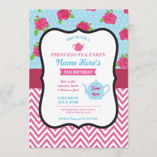 Geburtstag Prinzessin-Tea Party Alice Pink laden Einladung