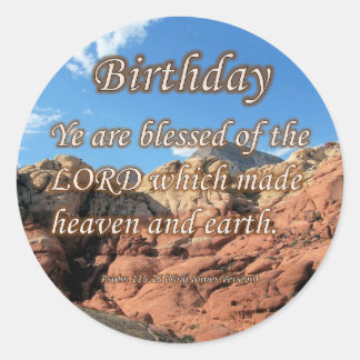 Geburtstag Psalm 115-15 Runder Aufkleber