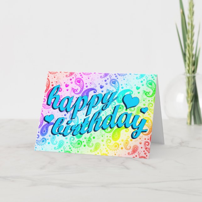 Geburtstag : Regenbogenpfeife : Karte (Vorderseite)