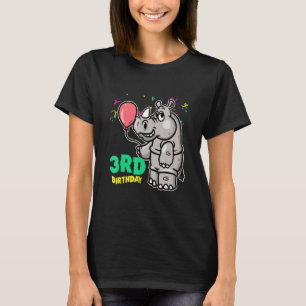 Geburtstag Rhino 3nd B Tag Kinder drei Jahre T-Shirt